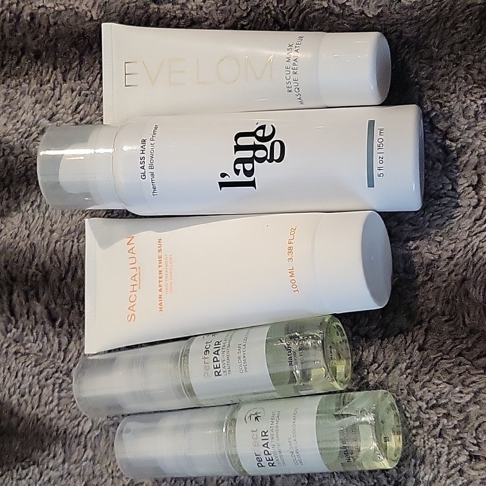 NWTs Haircare set of 4 Sachajuan, Evelom, Perfect Repair NOLange as In Cover Pic